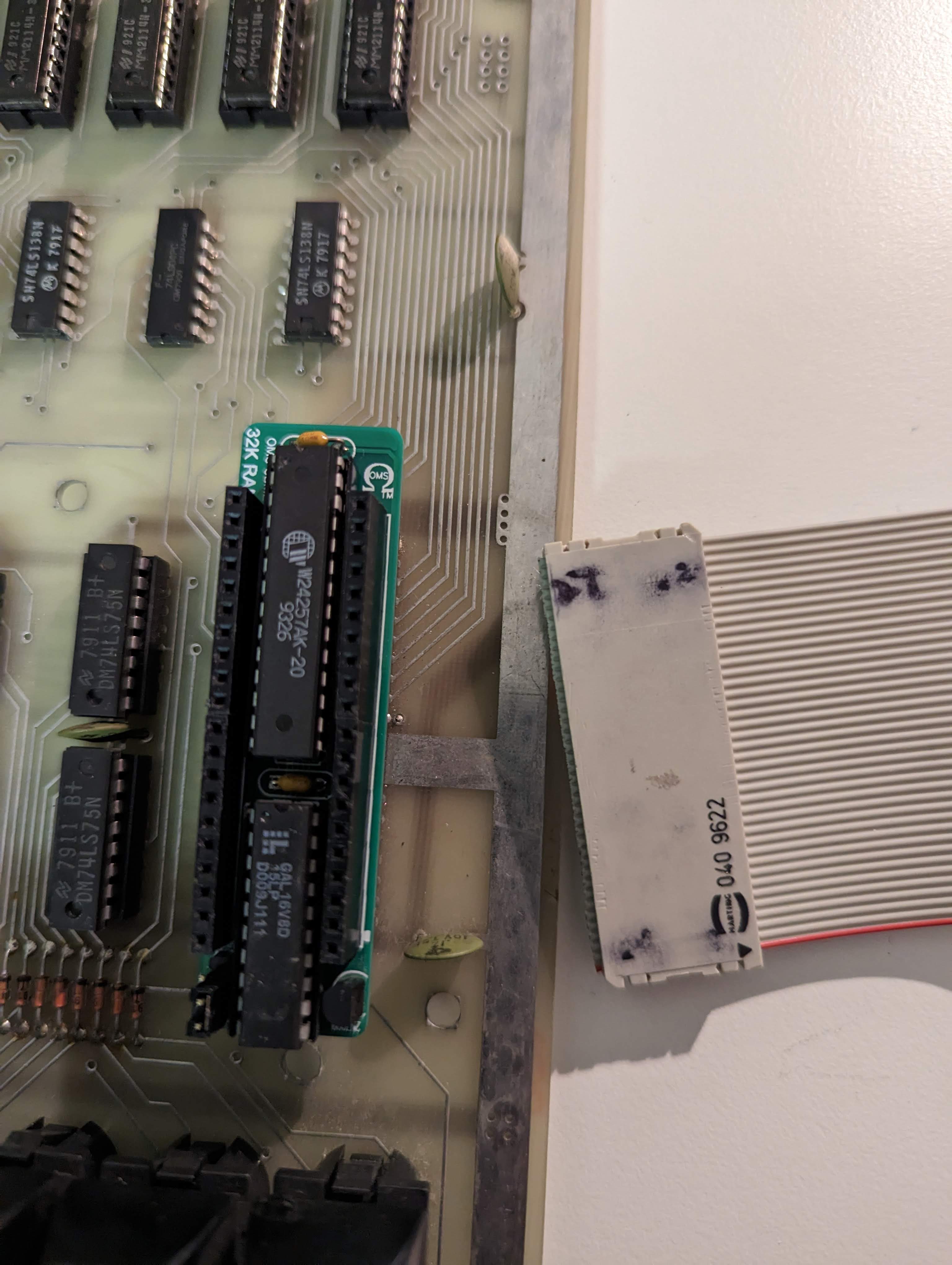 Memory board and floppy controller cable