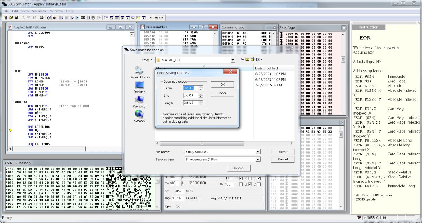 6502 Simulator