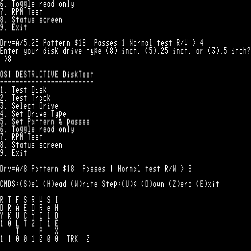 Disk Test Status